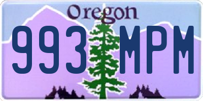 OR license plate 993MPM