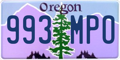 OR license plate 993MPO