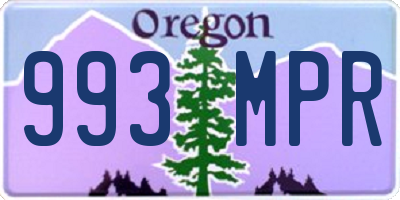 OR license plate 993MPR