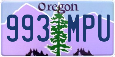 OR license plate 993MPU