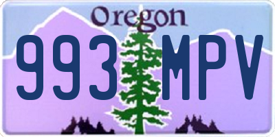 OR license plate 993MPV