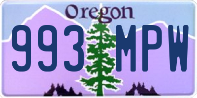 OR license plate 993MPW