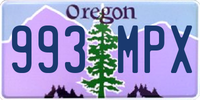 OR license plate 993MPX