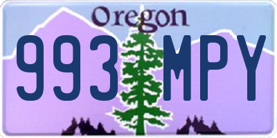 OR license plate 993MPY