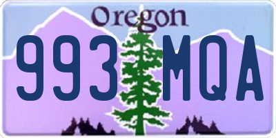 OR license plate 993MQA