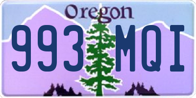 OR license plate 993MQI