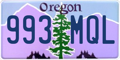 OR license plate 993MQL