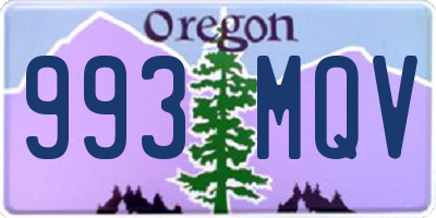 OR license plate 993MQV