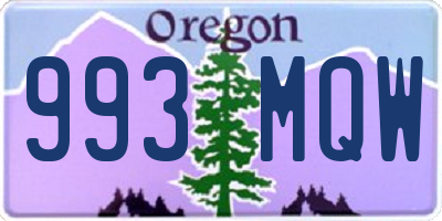 OR license plate 993MQW