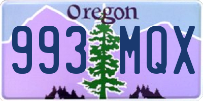 OR license plate 993MQX