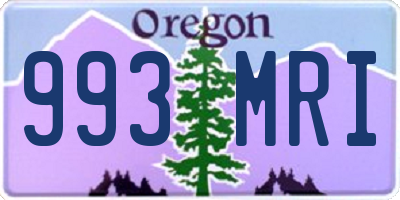 OR license plate 993MRI