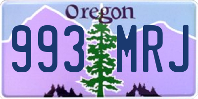 OR license plate 993MRJ