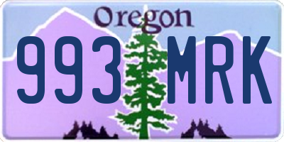 OR license plate 993MRK