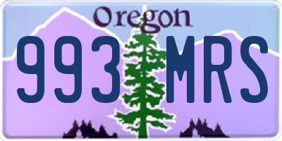 OR license plate 993MRS