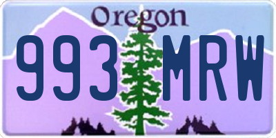 OR license plate 993MRW