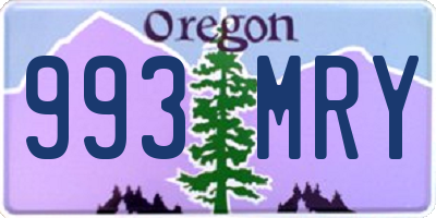 OR license plate 993MRY