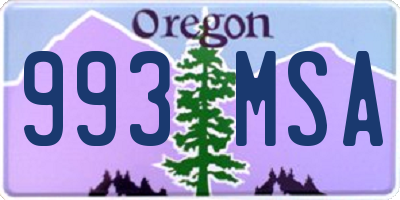 OR license plate 993MSA