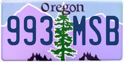 OR license plate 993MSB