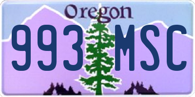 OR license plate 993MSC