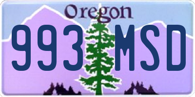 OR license plate 993MSD