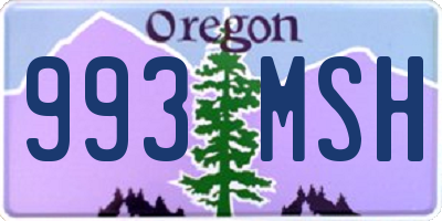 OR license plate 993MSH