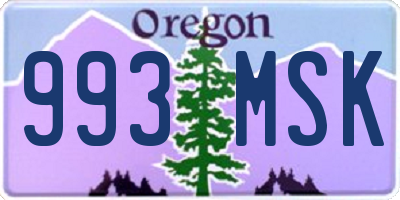 OR license plate 993MSK