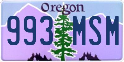 OR license plate 993MSM