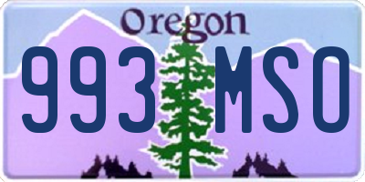 OR license plate 993MSO