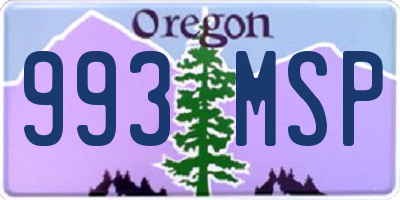 OR license plate 993MSP