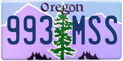 OR license plate 993MSS