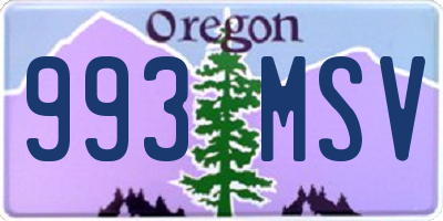 OR license plate 993MSV