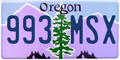 OR license plate 993MSX