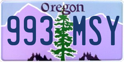OR license plate 993MSY