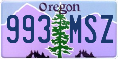 OR license plate 993MSZ