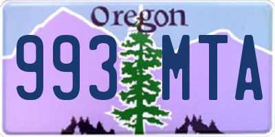 OR license plate 993MTA