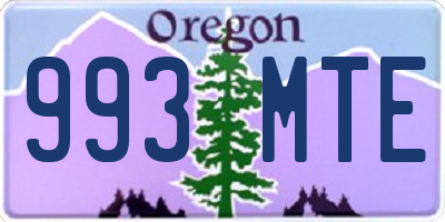 OR license plate 993MTE