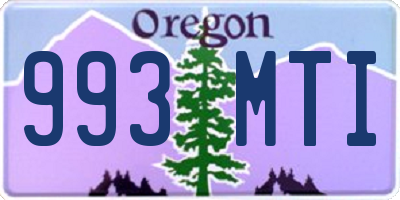 OR license plate 993MTI