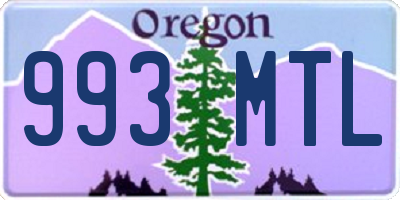 OR license plate 993MTL