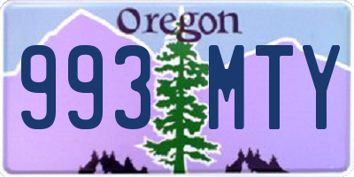 OR license plate 993MTY