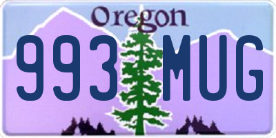 OR license plate 993MUG