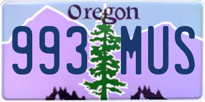 OR license plate 993MUS