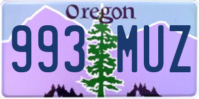 OR license plate 993MUZ