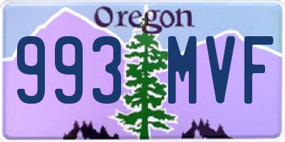 OR license plate 993MVF