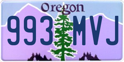 OR license plate 993MVJ