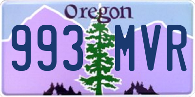 OR license plate 993MVR