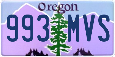 OR license plate 993MVS