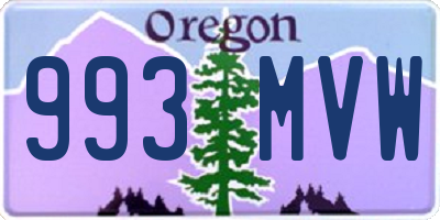 OR license plate 993MVW