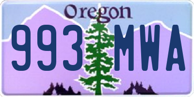 OR license plate 993MWA