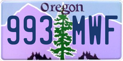 OR license plate 993MWF