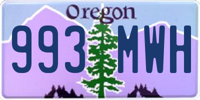 OR license plate 993MWH